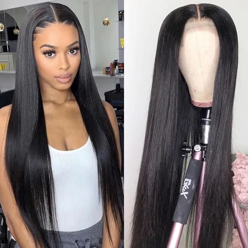 ISEE Hair lace closure wig worn and shown on a mannequin head display
