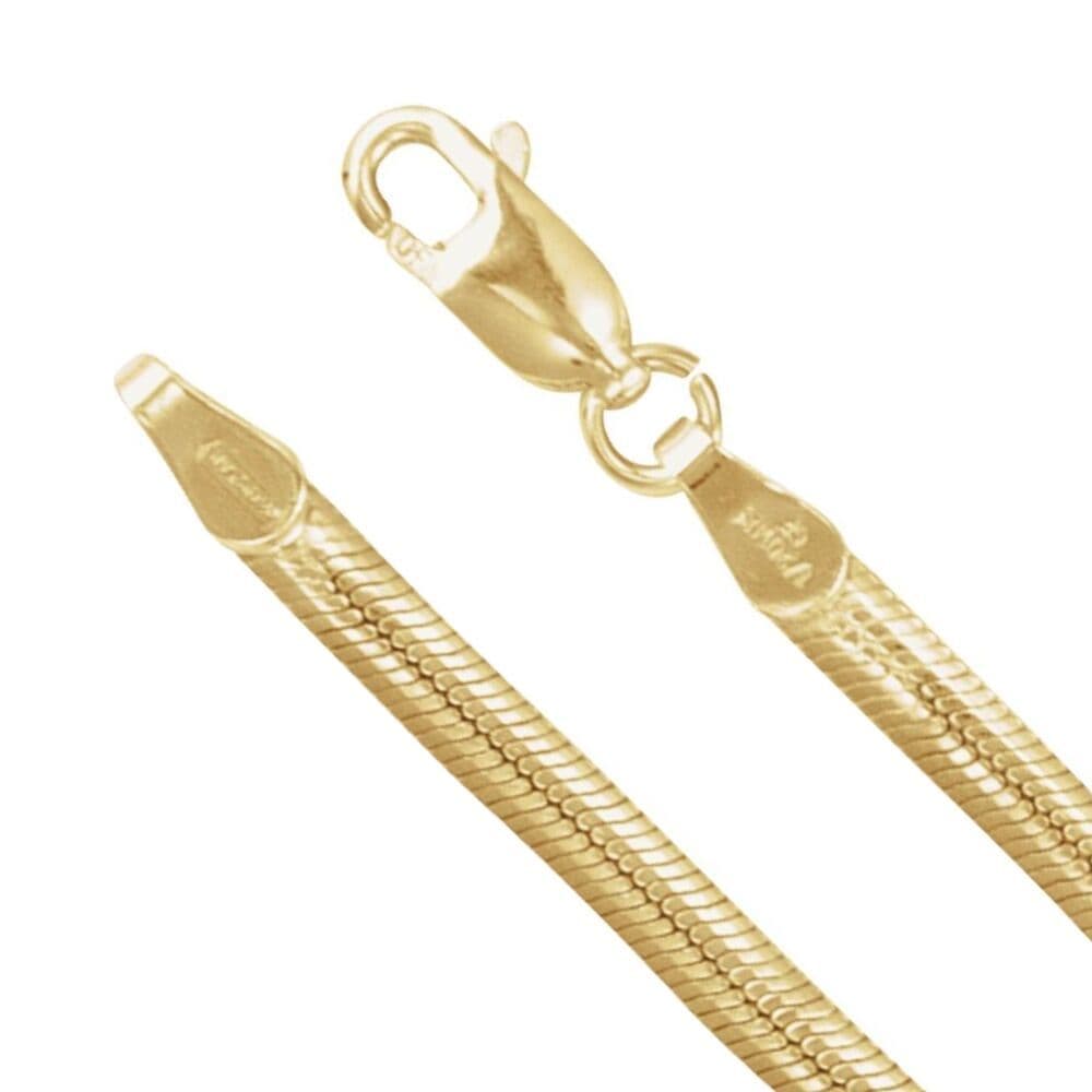 14K Gold Filled Flat Oval Snake Chain Necklace, Black Bow Jewelry Co.