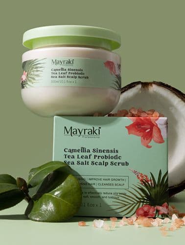 Mayraki Camellia Sinensis Tea Leaf Probiotic Sea Salt Scalp Scrub