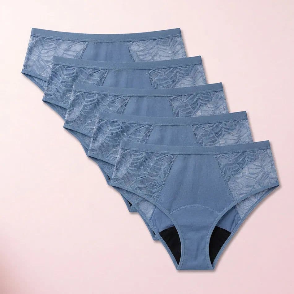 EverLeakProof Midnight Lace Leakproof Underwear, 5-pack with lace panel design