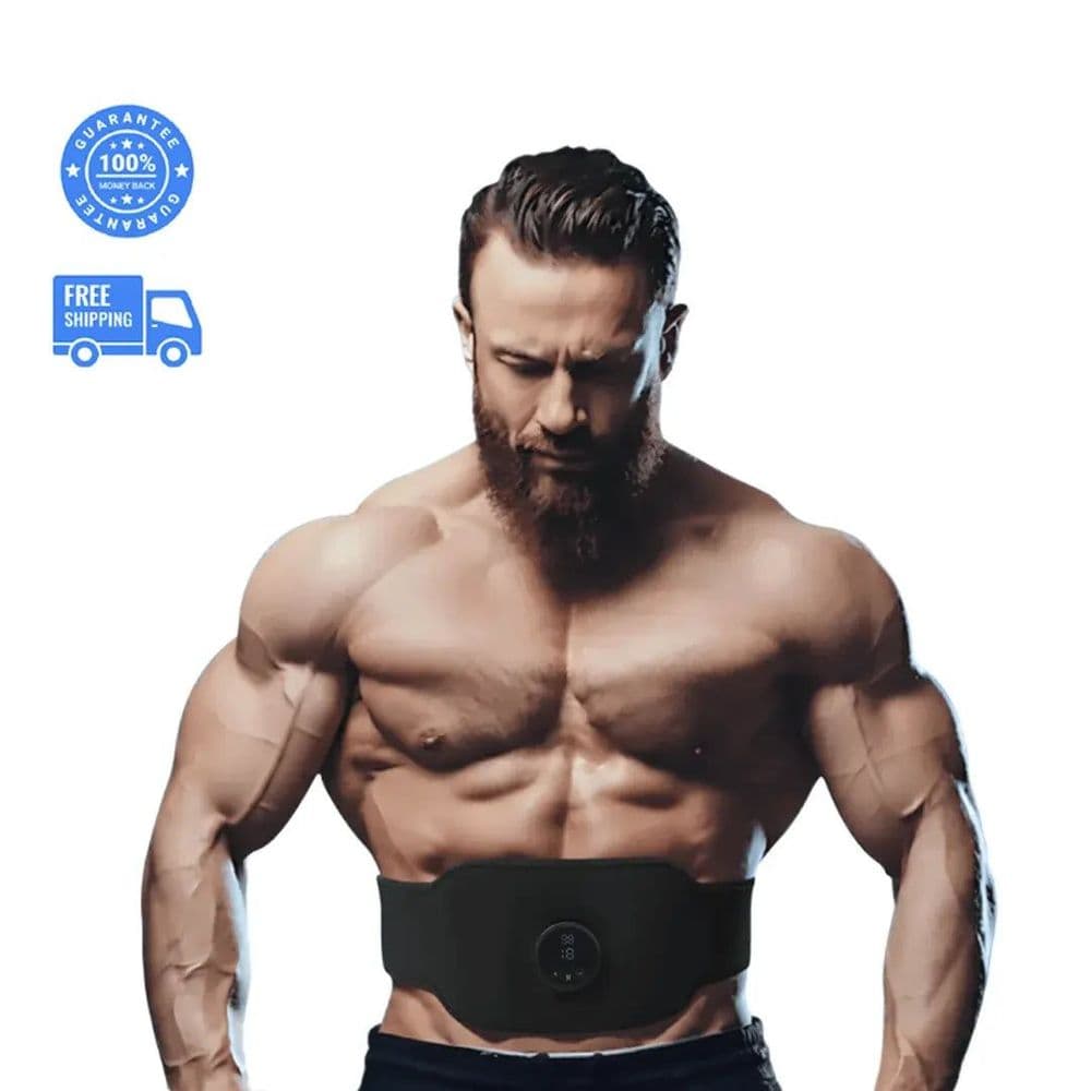 APE BORN NextGen Ultra Abs Stimulator being worn during an EMS session
