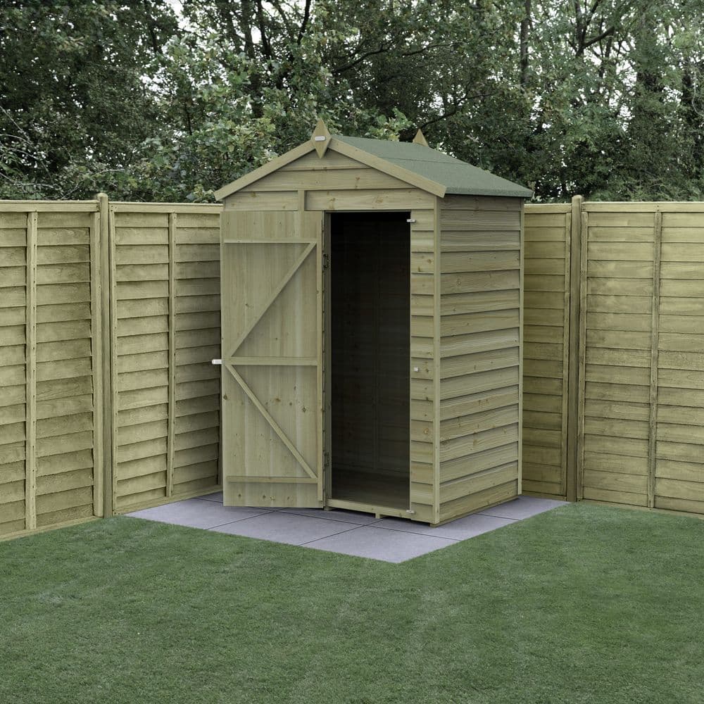 Forest 5x3 4Life apex roof wooden garden shed, pressure-treated timber