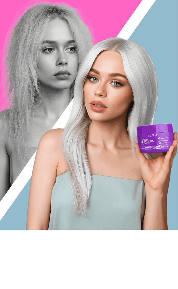 Blonde Bondox Expert hair treatment mask jar, formulated for lighter and color-treated hair