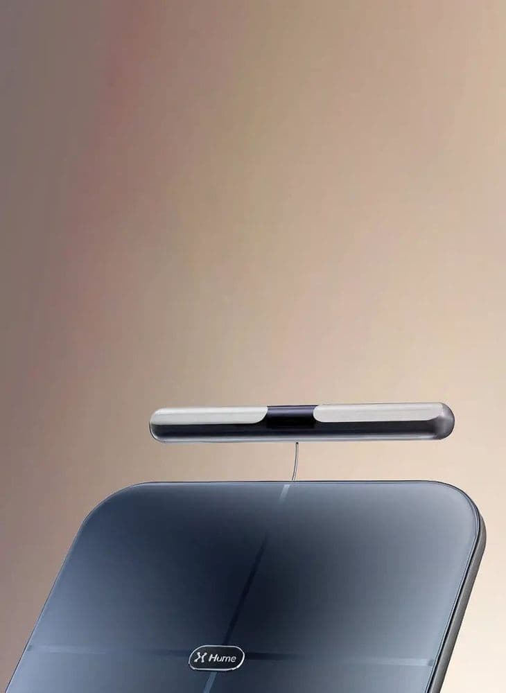 Hume Body Pod scale with detachable handlebar sensor for segmental body composition readings