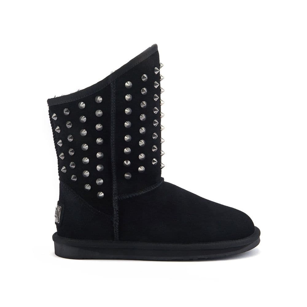 Australia Luxe Co Pistol suede studded boot in black