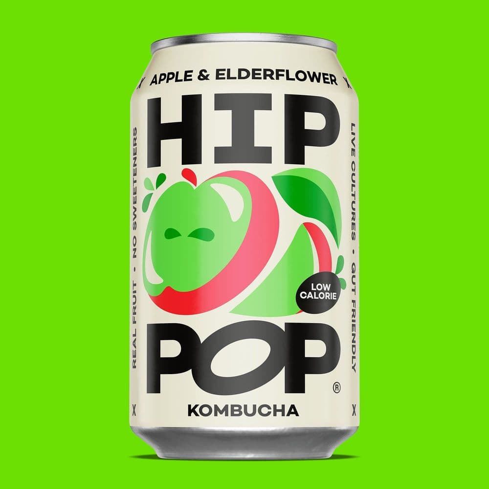 Hip Pop Apple and Elderflower kombucha can