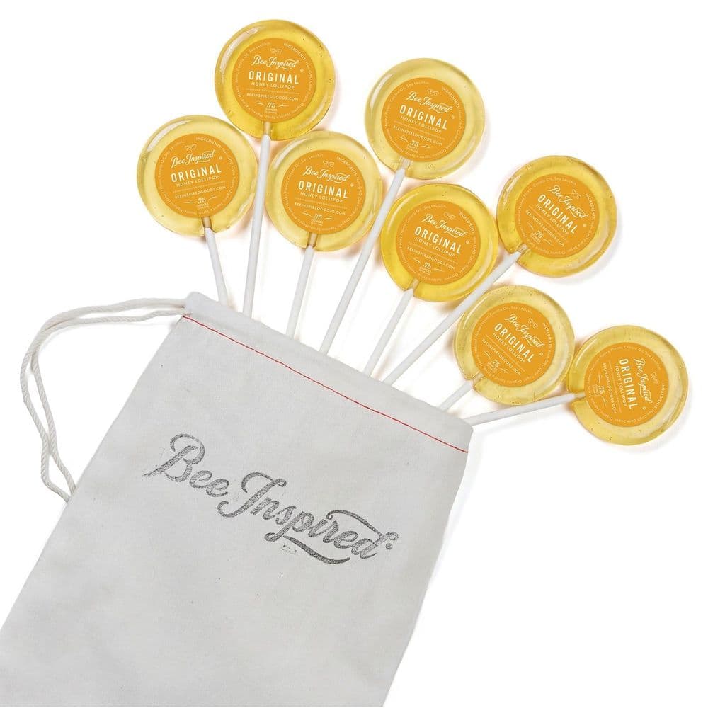 Bee Inspired Original Honey Lollipops, bag of eight