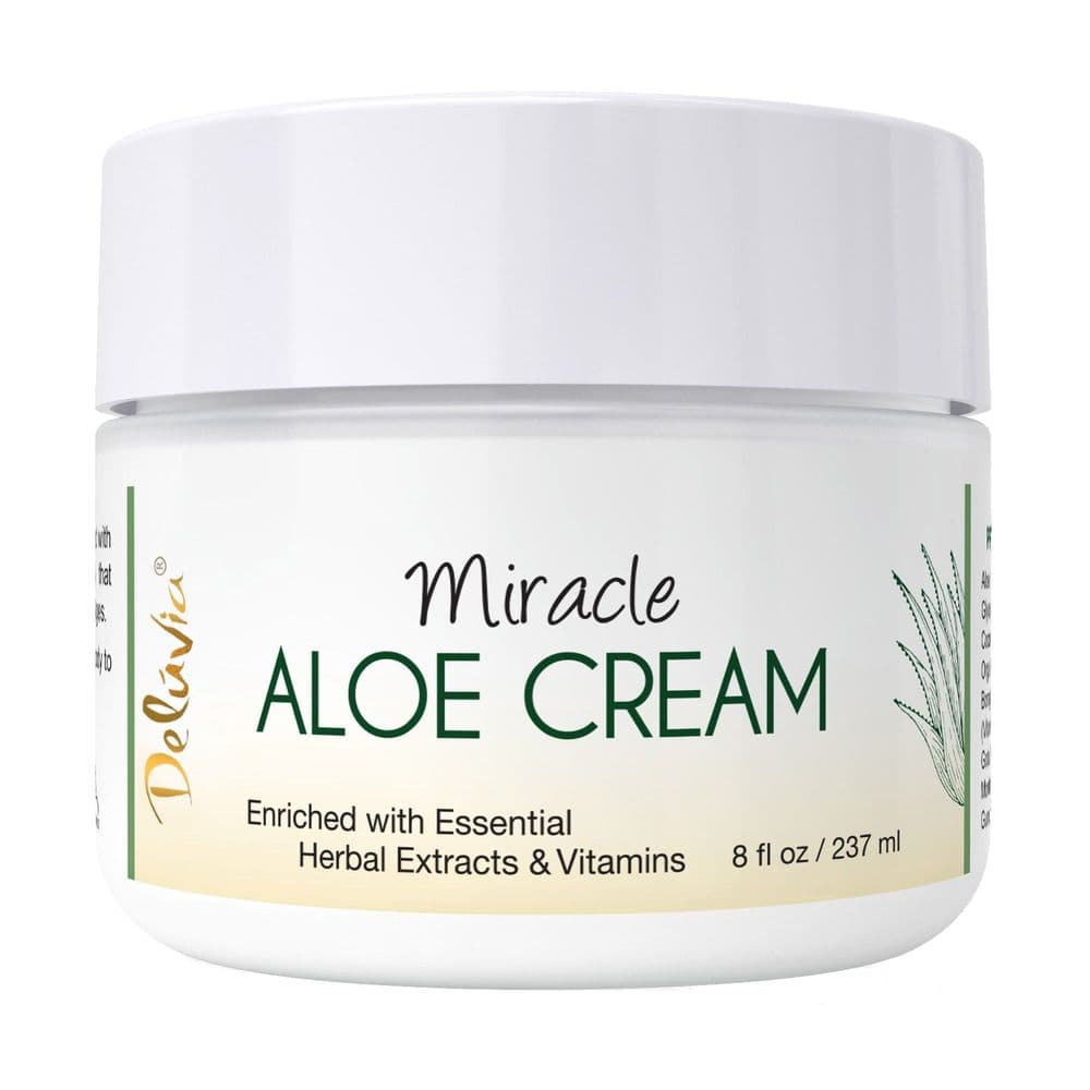 Deluvia Miracle Aloe Cream, the aloe-based moisturizer that anchors the skincare line