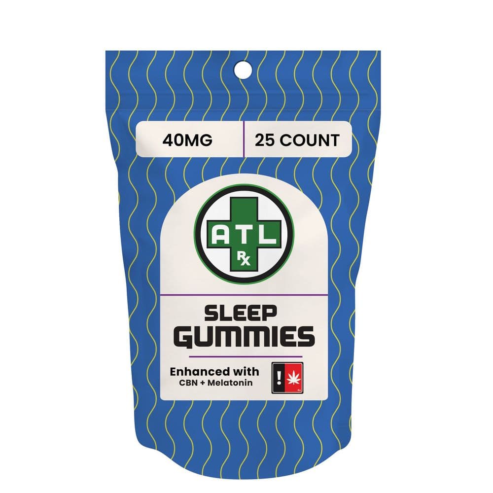 ATLRx CBD Sleep Gummies 40mg, 25 count, enhanced with CBN and melatonin
