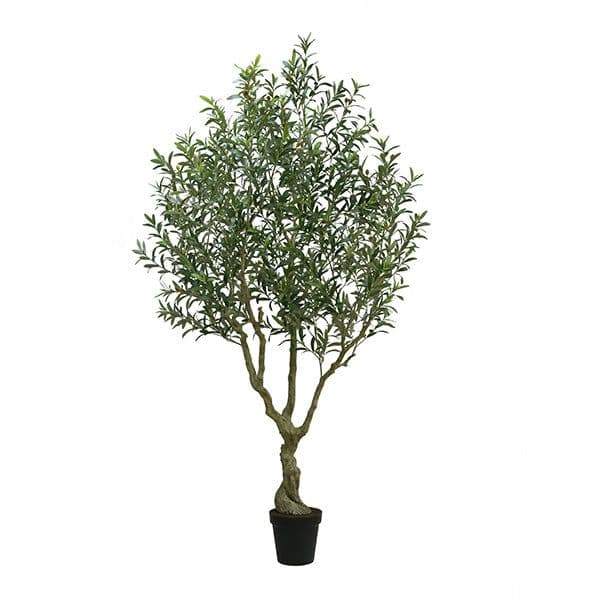 CG Hunter 8-foot faux olive tree in a grower pot
